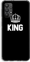 Case Company® - Samsung Galaxy A32 4G hoesje - King zwart - Soft Cover Telefoonhoesje - Bescherming aan alle Kanten en Schermrand