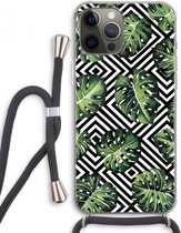 Case Company® - iPhone 12 Pro Max hoesje met Koord - Geometrische jungle - Telefoonhoesje met Zwart Koord - Extra Bescherming aan alle Kanten en Over de Schermrand