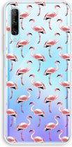 Case Company® - Huawei P Smart Pro hoesje - Flamingo - Soft Cover Telefoonhoesje - Bescherming aan alle Kanten en Schermrand