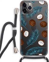Case Company® - iPhone 11 Pro hoesje met Koord - Kokosnoot - Telefoonhoesje met Zwart Koord - Extra Bescherming aan alle Kanten en Over de Schermrand