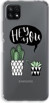 Case Company® - Samsung Galaxy A22 5G hoesje - Hey you cactus - Soft Cover Telefoonhoesje - Bescherming aan alle Kanten en Schermrand