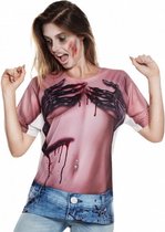 shirt Sick Creepy Zombie dames polyester crÃ¨me maat M/L