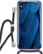 Case Company® - iPhone XS Max hoesje met Koord - Pauw - Telefoonhoesje met Zwart Koord - Extra Bescherming aan alle Kanten en Over de Schermrand