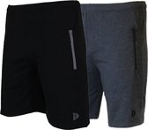 2-Pack Donnay Joggingshort - Sportshort - Heren - Maat L - Black/Charcoal