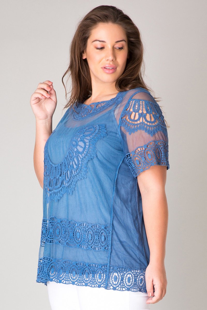 Shirt Yesta Jillie kant gevoerd 76 C