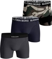Bjorn Borg - Boxers 3Pack Grijs Donkerblauw - Heren - Maat L - Body-fit