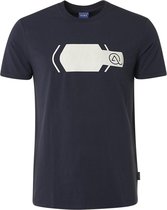 Qubz T-shirt T Shirt Crewneck Chest Print Q05320205 Navy 037 Mannen Maat - L