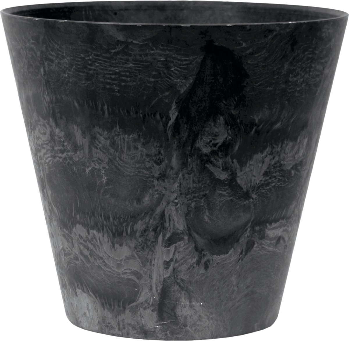 Ter Steege Plantenpot/bloempot - natuursteen look zwart - D27 x H24 cm