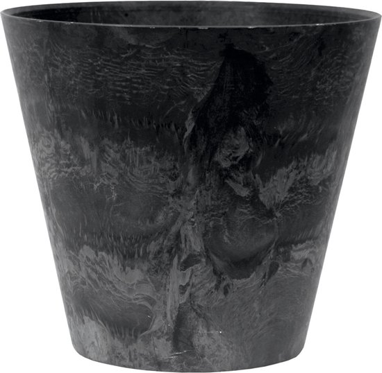 Steege Plantenpot/bloempot - natuursteen look - zwart - D17 x H 24 cm |  bol.com