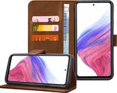 Geschikt voor Samsung A53 5G Book Case Hoesje - Magnetische Flip Hoes Cover - Portemonnee Bruin