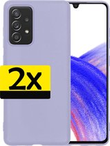 Samsung A33 Hoesje Siliconen - Samsung Galaxy A33 Case - Samsung A33 Hoes Lila - 2 Stuks