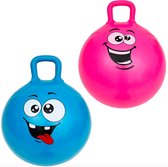 In Round Skippybal Set – ø 45 cm – Roze en Blauw – 2 Skippyballen – Peuter – 3 Jaar – Buitenspeelgoed voor Jongens en Meisjes – Skippy Bal / Skippiebal – Speelgoed voor Kinderen