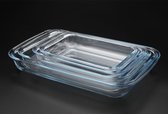 Buxibo - Glazen Ovenschaal voor Ovenschotels & Salades - Set van 4 - Vaatwasser & Oven Bestendig