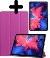 Hoes Geschikt voor Lenovo Tab P11 Hoes Luxe Hoesje Book Case Met Screenprotector - Hoesje Geschikt voor Lenovo Tab P11 Hoes Cover - Paars