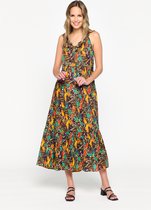 LOLALIZA Maxi-jurk met vogels en luipaardprint - Veelkleurig - Maat XS
