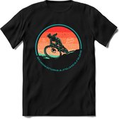 Pedal Pusher | TSK Studio Mountainbike kleding Sport T-Shirt | Roze - Lime | Heren / Dames | Perfect MTB Verjaardag Cadeau Shirt Maat M