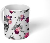 Mok - Koffiemok - Tiener - Schedel - Rozen - Patronen - Mokken - 350 ML - Beker - Koffiemokken - Theemok
