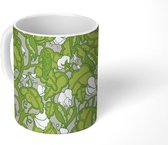 Mok - Koffiemok - Patroon - Planten - Bloemen - Mokken - 350 ML - Beker - Koffiemokken - Theemok