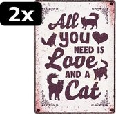 2x - WAAKBORD ALL YOU NEED CAT 21X15CM