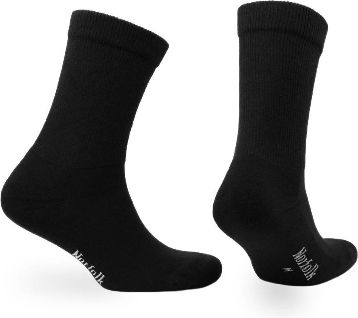 Norfolk - Dagelijks - 2 paar - Stretch+ Extra Brede Katoenen Sokken met Demping - Diabetes sokken - Zwart - 43-46 - Rio