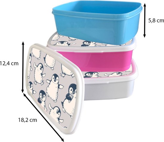 Boîte à pain Wit - Boîte à lunch - Boîte à pain - Motifs - Pingouin - Glace - 18x12x6 cm - Adultes - Cadeau Sinterklaas - Distribution de cadeaux pour enfants - Chaussures cadeaux Sinterklaas