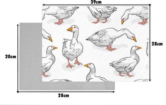 Planche à découper en Verres - 39x28 - Motif - Vogel - Oie - Planches à découper en Glas