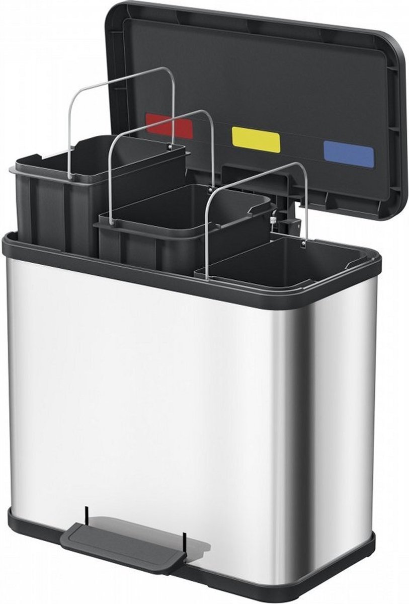 Hailo 0633-260 Öko Trio Plus L Pedaalemmer 3x9L Zwart
