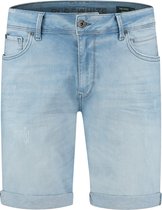 Purewhite -  Heren Skinny Fit   Korte Broek  - Blauw - Maat 33