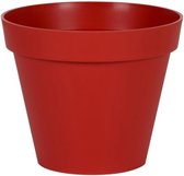 Bloempot Toscane kunststof rood D20 x H17 cm - 3 liter - Bloempotten/plantenpotten
