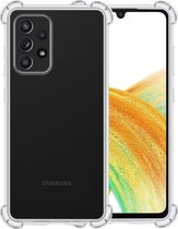 Samsung A33 Hoesje Siliconen Shock Proof Case Transparant - Samsung Galaxy A33 Hoesje Transparant - Samsung Galaxy A33 Hoes Cover Case Shockproof