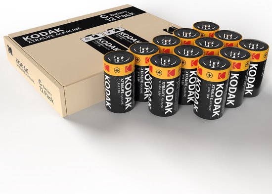 KODAK Xtralife Piles C-LR14 Alcaline 1,5V – Pack de 12