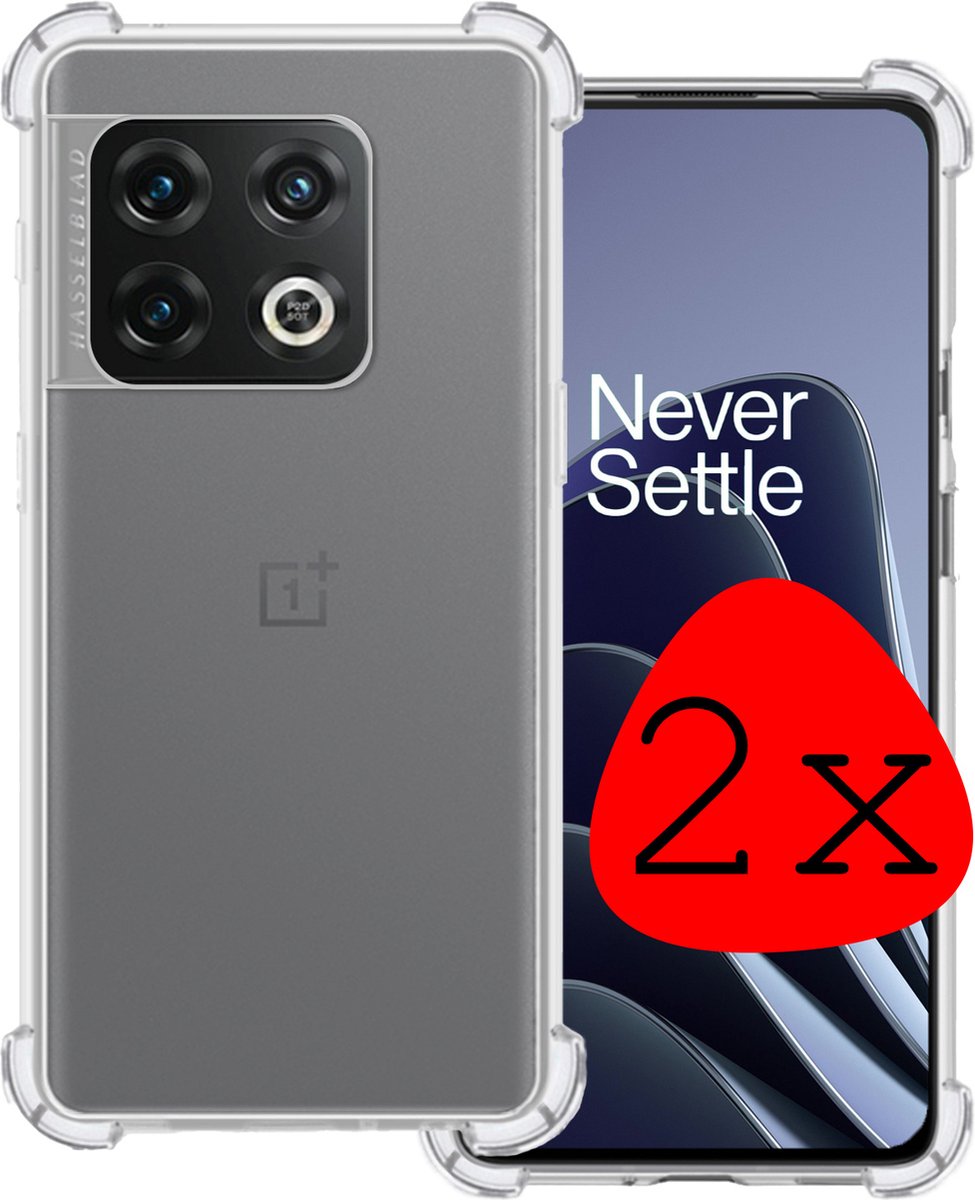 Hoesje 2 Stuks - Geschikt voor OnePlus 10 Pro - Sterk & Shockproof - Siliconen Case - Back Cover - Telefoon Hoes Shock Proof - Transparant