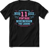 11 Jaar Legend - Feest kado T-Shirt Heren / Dames - Licht Blauw / Licht Roze - Perfect Verjaardag Cadeau Shirt - grappige Spreuken, Zinnen en Teksten. Maat M
