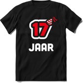 17 Jaar Feest kado T-Shirt Heren / Dames - Perfect Verjaardag Cadeau Shirt - Wit / Rood - Maat 3XL