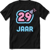 29 Jaar Feest kado T-Shirt Heren / Dames - Perfect Verjaardag Cadeau Shirt - Licht Blauw / Licht Roze - Maat XL