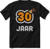 30 Jaar Feest kado T-Shirt Heren / Dames - Perfect Verjaardag Cadeau Shirt - Goud / Zilver - Maat XXL