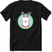 Christmas Buddy's Kerst T-shirt | Groen | Jongens / Meisjes | Grappige Foute kersttrui Shirt Cadeau | Kindershirt | Leuke Elf, Rendier, Kerstboom en Kerstballen Ontwerpen. Maat 116