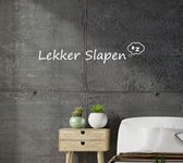 Stickerheld - Muursticker Lekker slapen - Slaapkamer - Droom zacht - Wolkje Zzz - Nederlandse Teksten - Mat Wit - 17.8x87.5cm