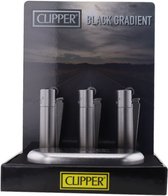 Metal Vuursteen aansteker - Zwart Gradient - Display + Giftbox (12-stuks)