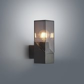 Lucande - Wandlamp buiten - 1licht - aluminium, polycarbonaat - H: 25 cm - E27 - antraciet, helder