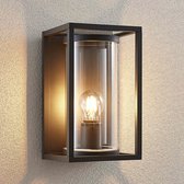 Lucande - Wandlamp buiten - 1licht - drukgegoten aluminium, glas - H: 30 cm - E27 - grafiet