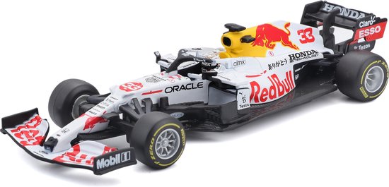 Bburago Red Bull F1 RB16B #33 Max Verstappen Formule 1 GP Turkije  (Honda livery) in luxe bewaarcase met helm modelauto schaalmodel  schaal 1:43