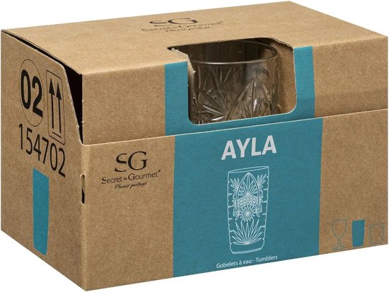 Set de 18 x verres à long drink Ayla 350 ml en verre - Verres à boire - Verres à Verres à eau