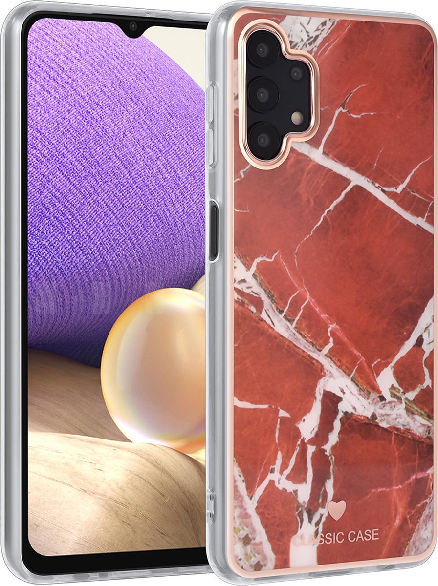 UNIQ Classic Case Samsung Galaxy A32 5G TPU Back Cover hoesje - Marble Red
