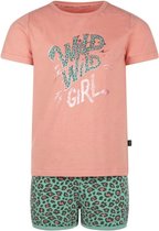 Charlie Choe - Pyjama - Shortama - Groen - Roze - Panter - Maat 98/104