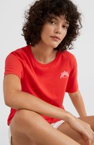 O'Neill T-Shirt Women O'NEILL BEACH T-SHIRT Sunrise Red Xs - Sunrise Red 100% Katoen Round Neck