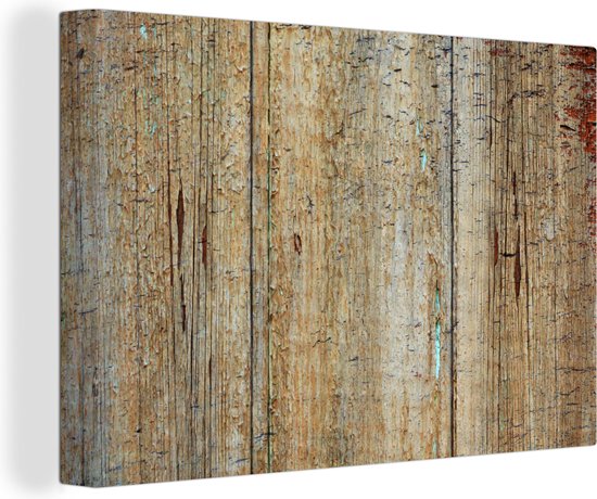 Canvas Schilderij Vintage - Plank - Hout - Roest - Landelijk - 150x100 cm -  Wanddecoratie | bol.com