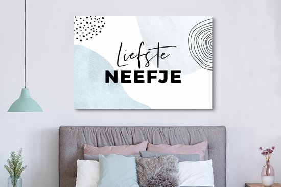 Tableau sur toile Proverbes - 'Cher cousin' - Citations - Pastel - 180x120 cm - Décoration murale XXL