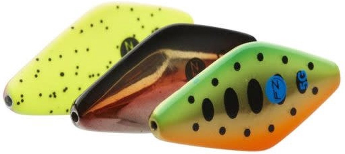Effzett Pro Trout Inline Spoon 3cm - 2.8gr - Soort : UV Yellow-Black Flake