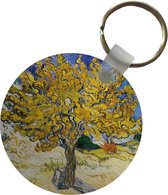 Sleutelhanger - Moerbeiboom - Vincent van Gogh - Plastic - Rond - Uitdeelcadeautjes